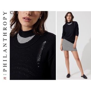 N: Philanthropy Amsterdam Distressed Knit Sweater